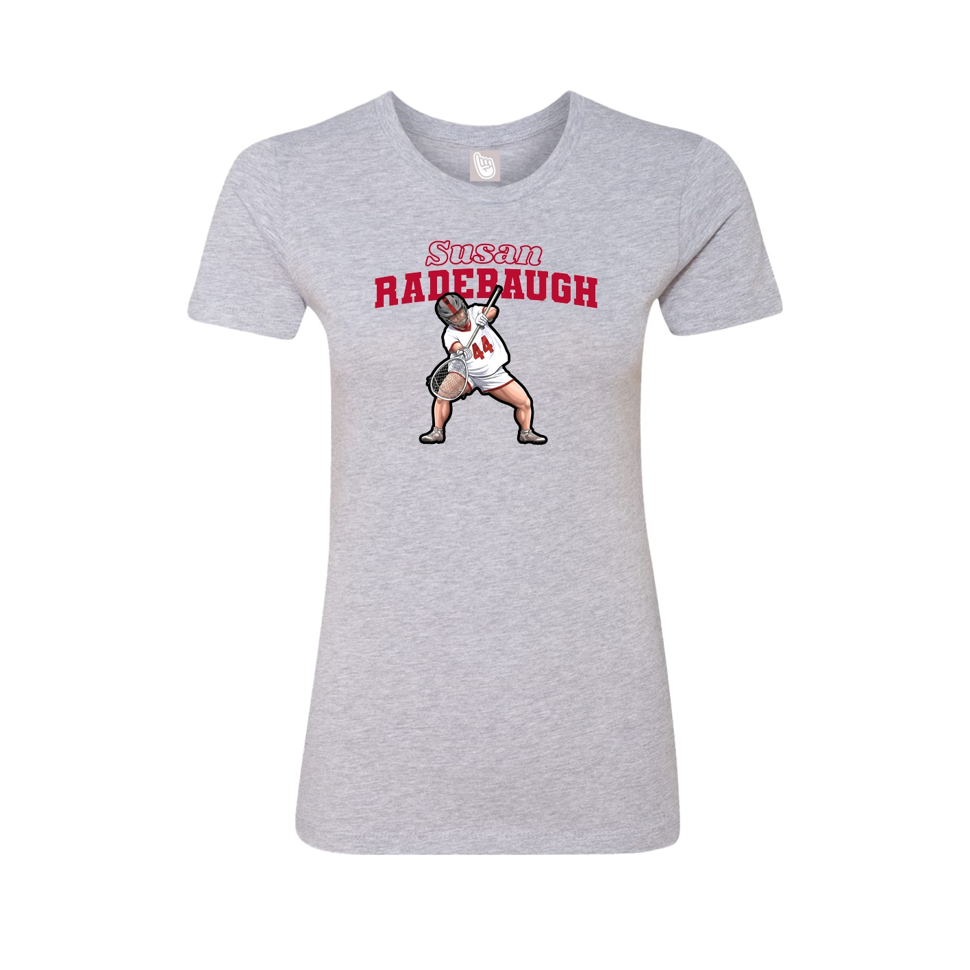 Womens Tee — Name Arch in Grey