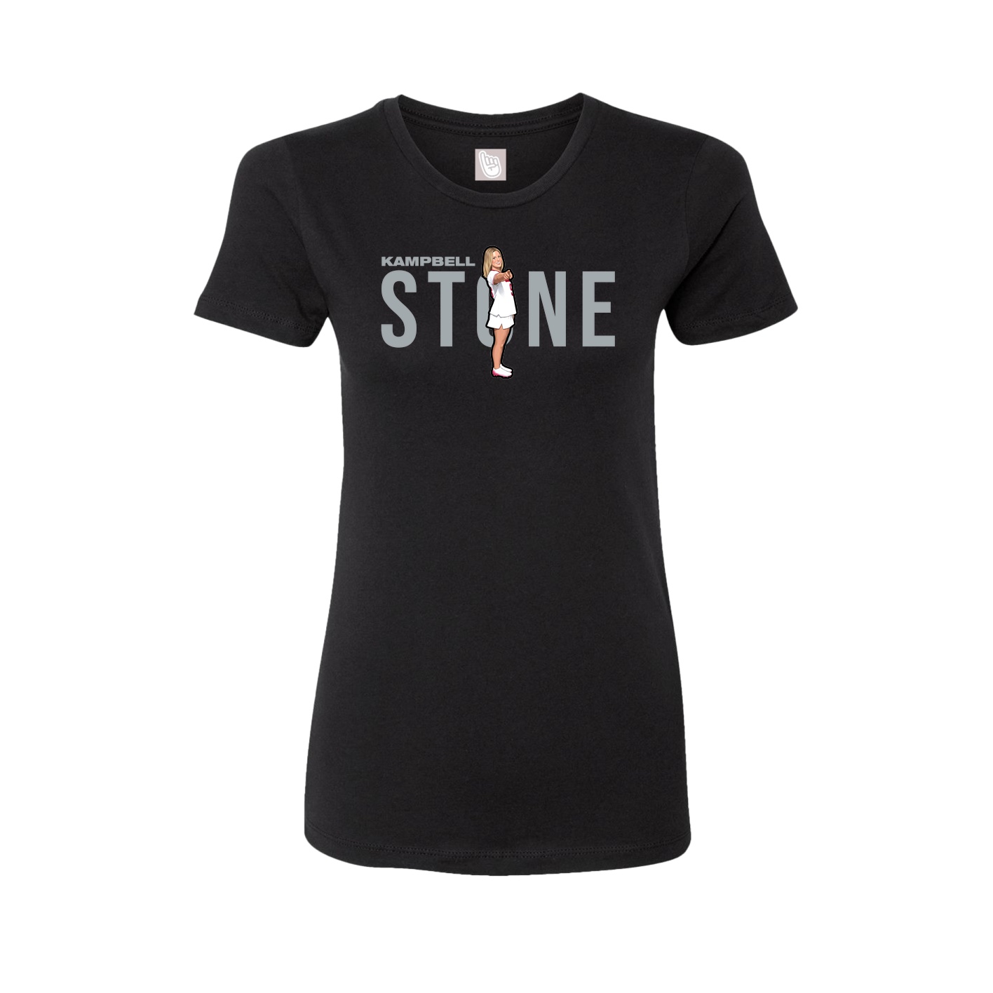 Fitted Women's Tee — Player Name in Black