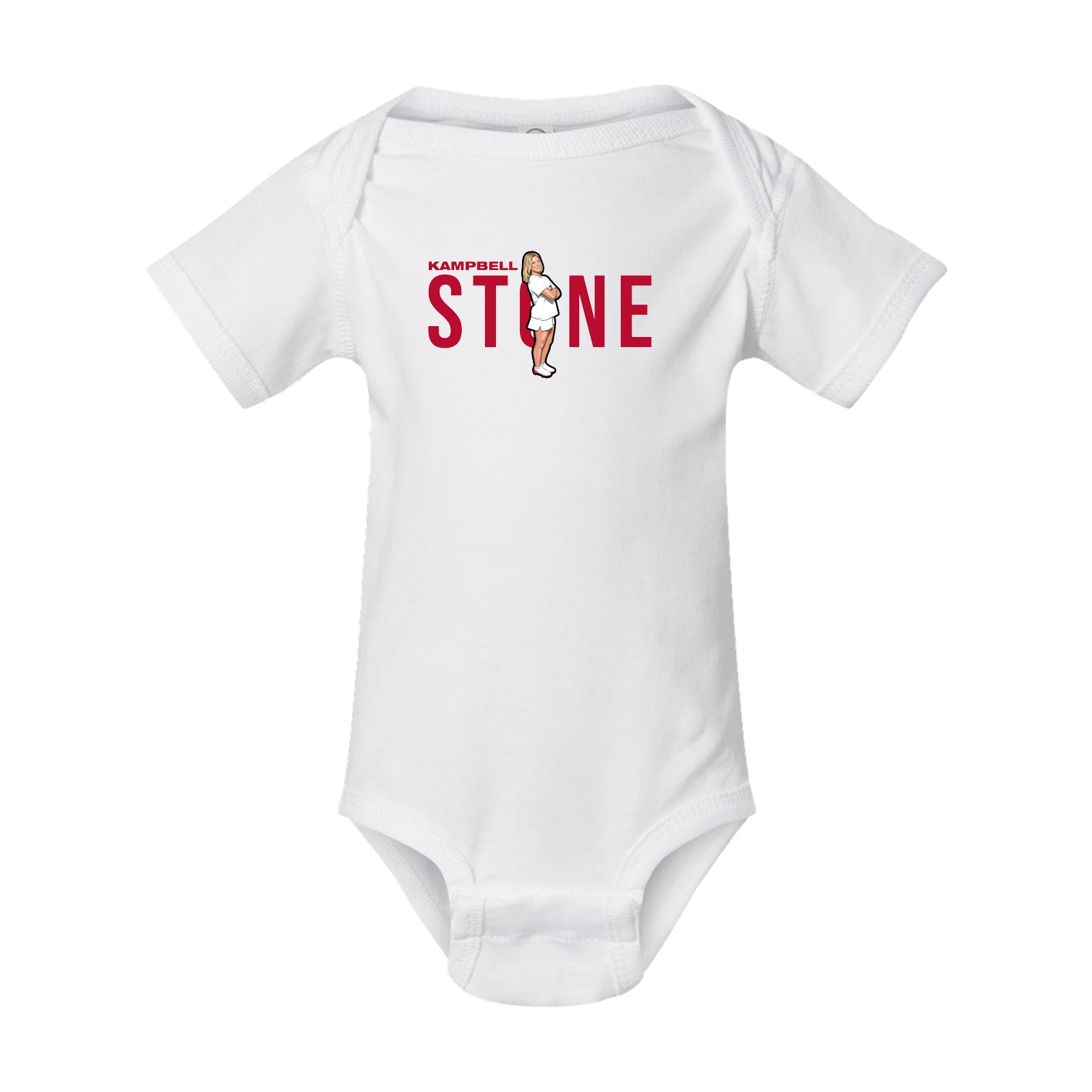 Baby Onesie — Player Name in White