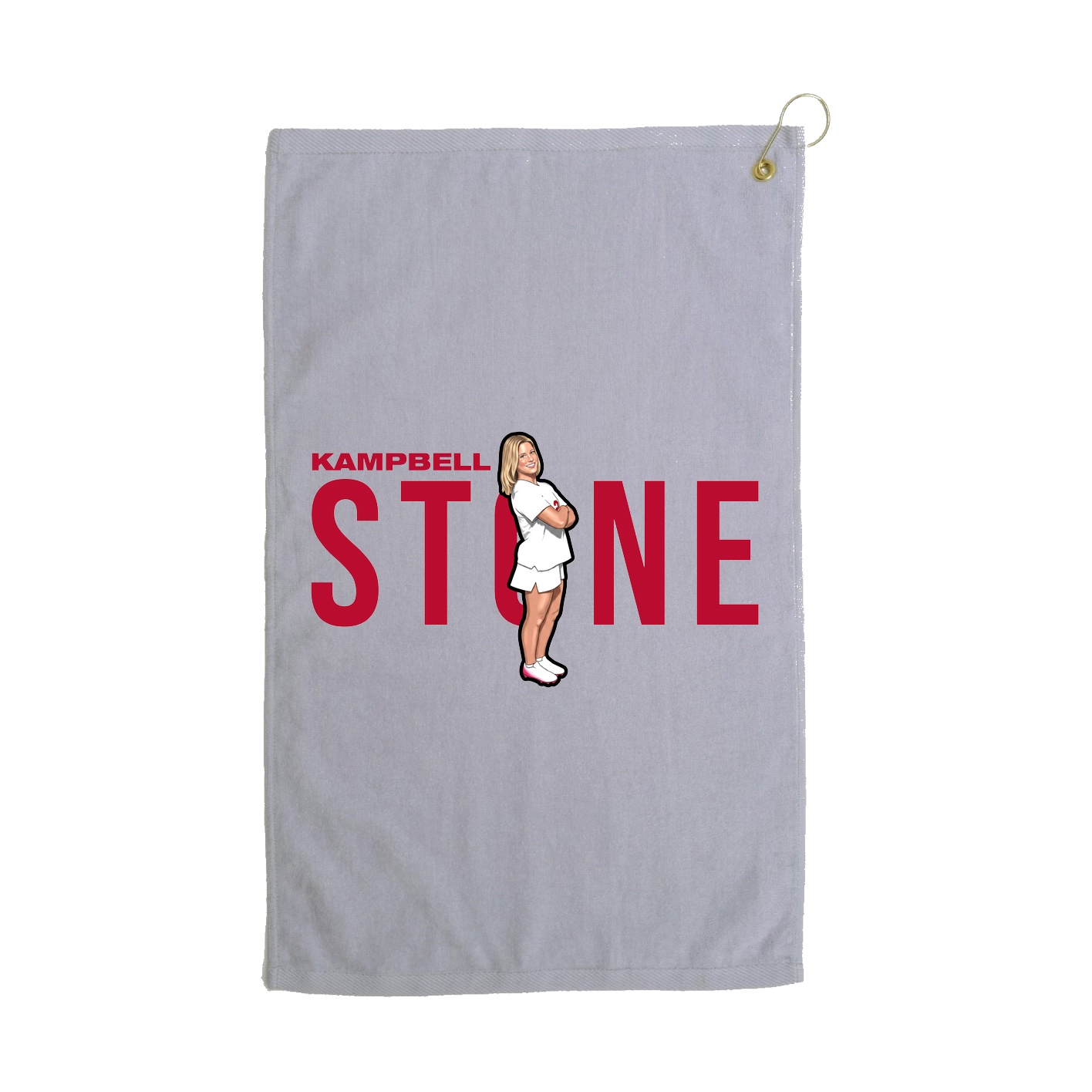 Golf Towel — Player Name in Grey