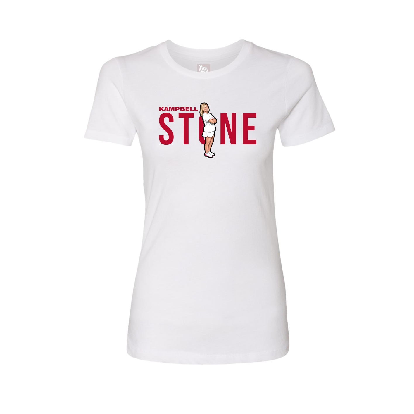Fitted Women's Tee — Player Name in White