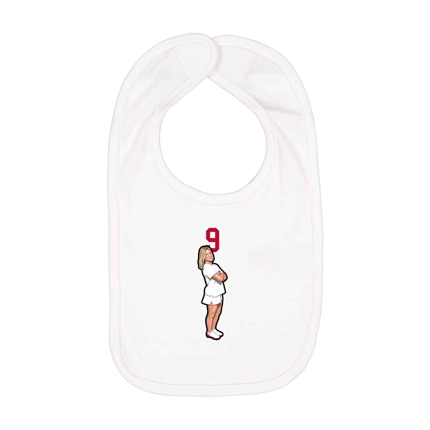 Infant Bib — Number Top in White