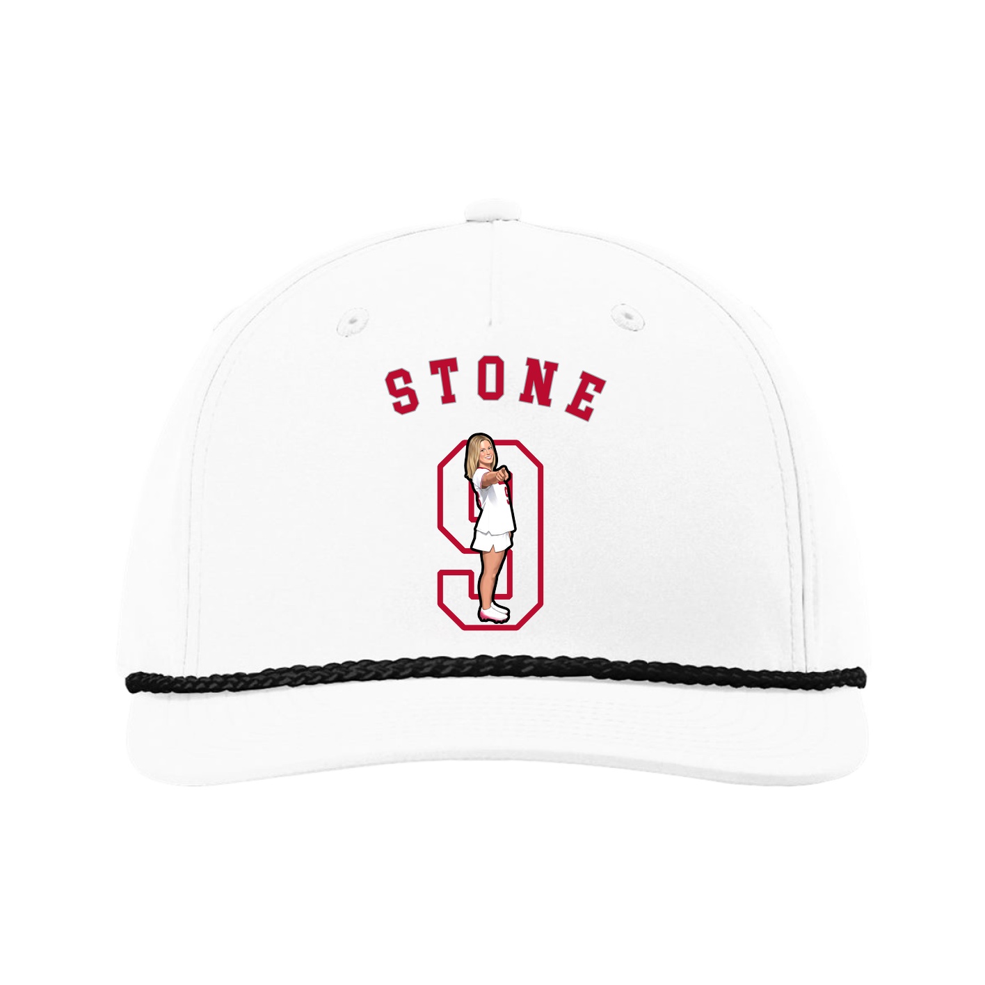 Five-Panel Classic Rope Cap — Shirsey Arch in White