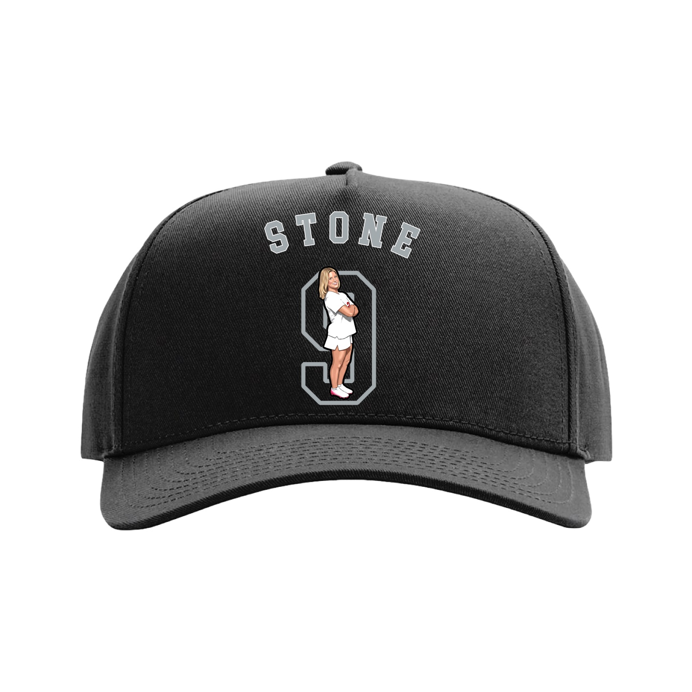 Full Fabric Five-Panel Champ Cap — Shirsey Arch in Black