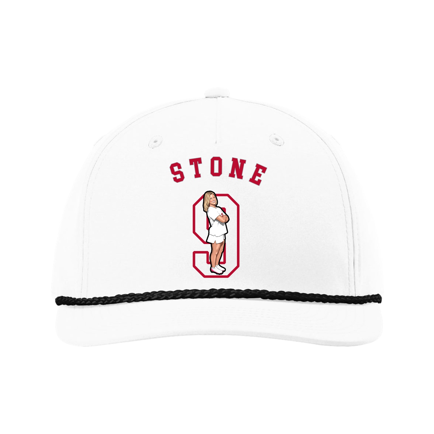 Five-Panel Classic Rope Cap — Shirsey Arch in White