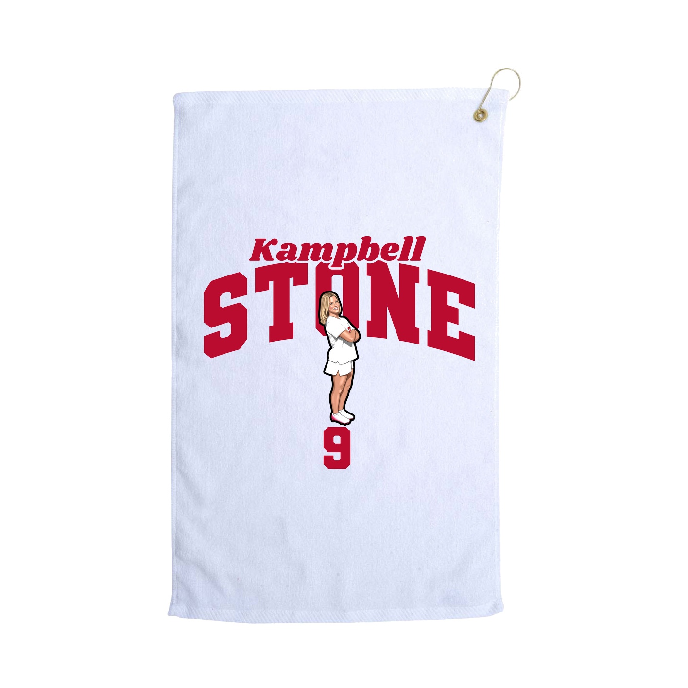 Golf Towel — Signature Arch in White