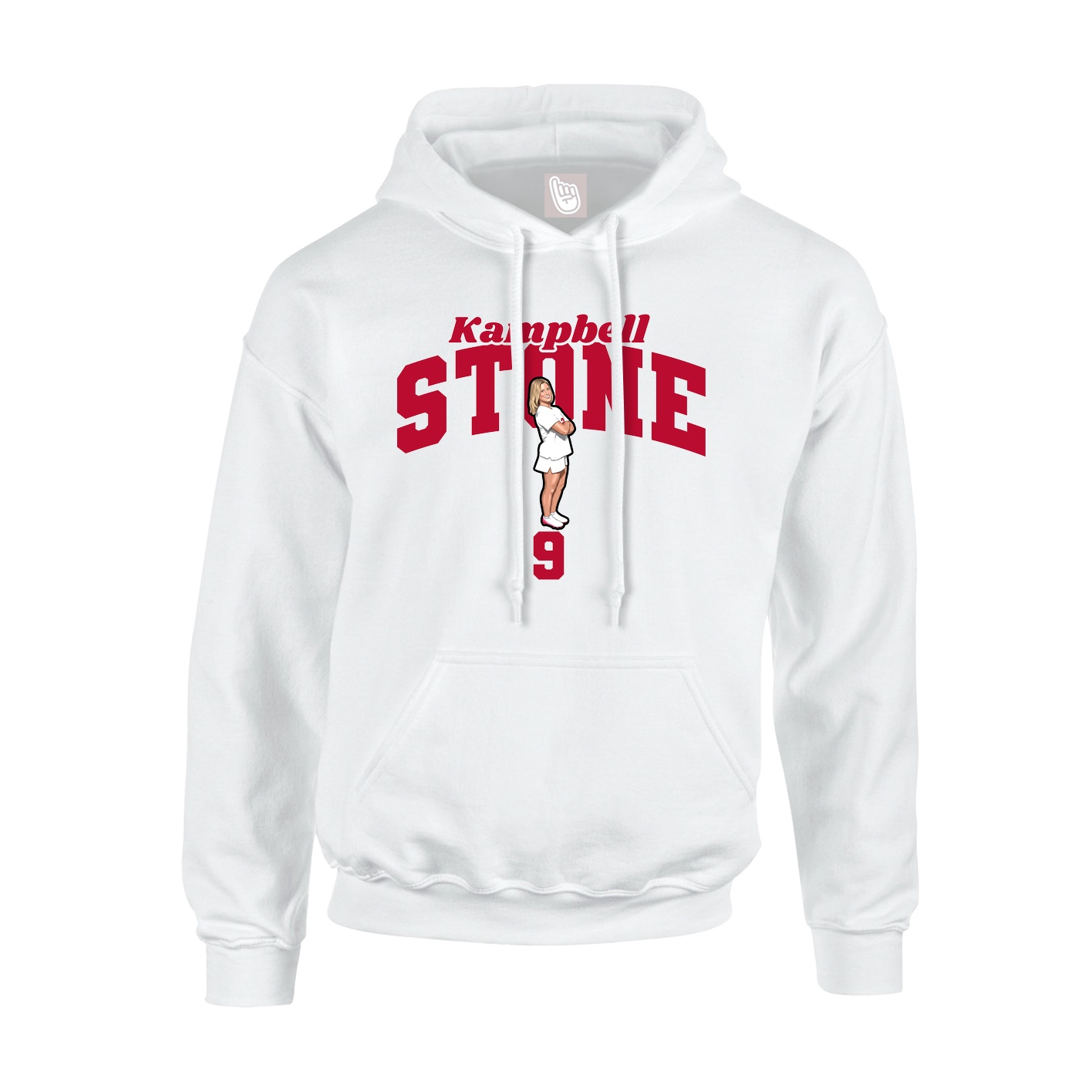 Youth Hoodie — Signature Arch in White