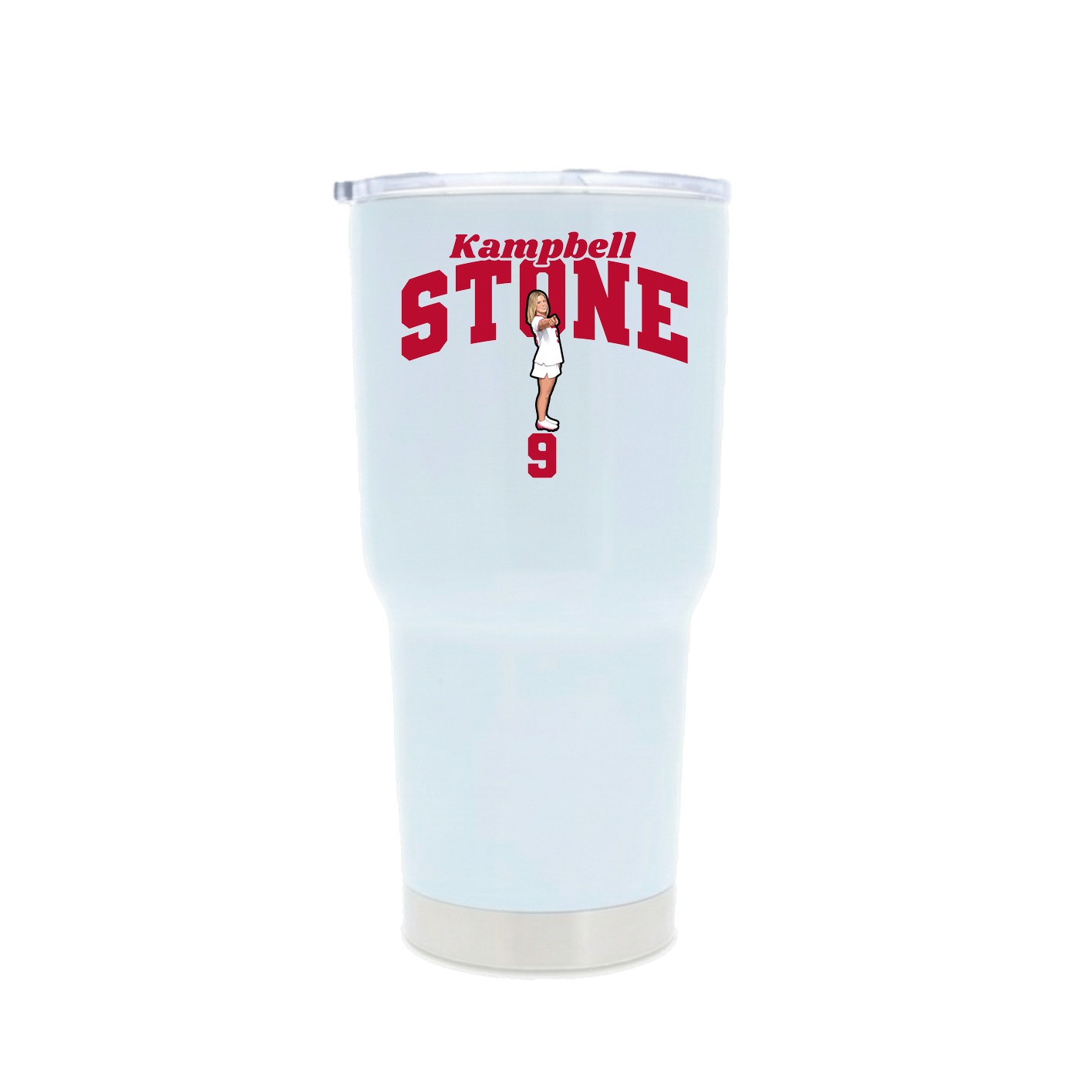 30oz Stainless Steel Tumbler — Signature Arch in White