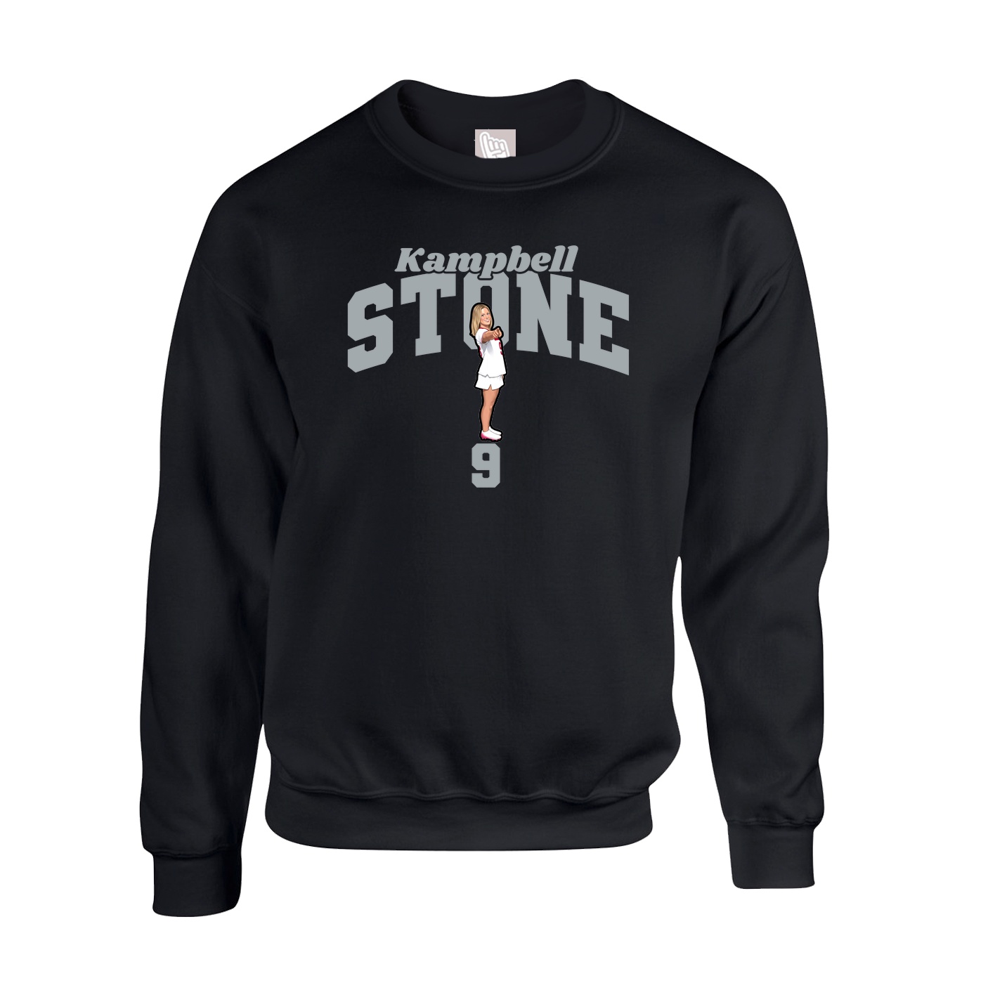 Fleece Crew — Signature Arch in Black