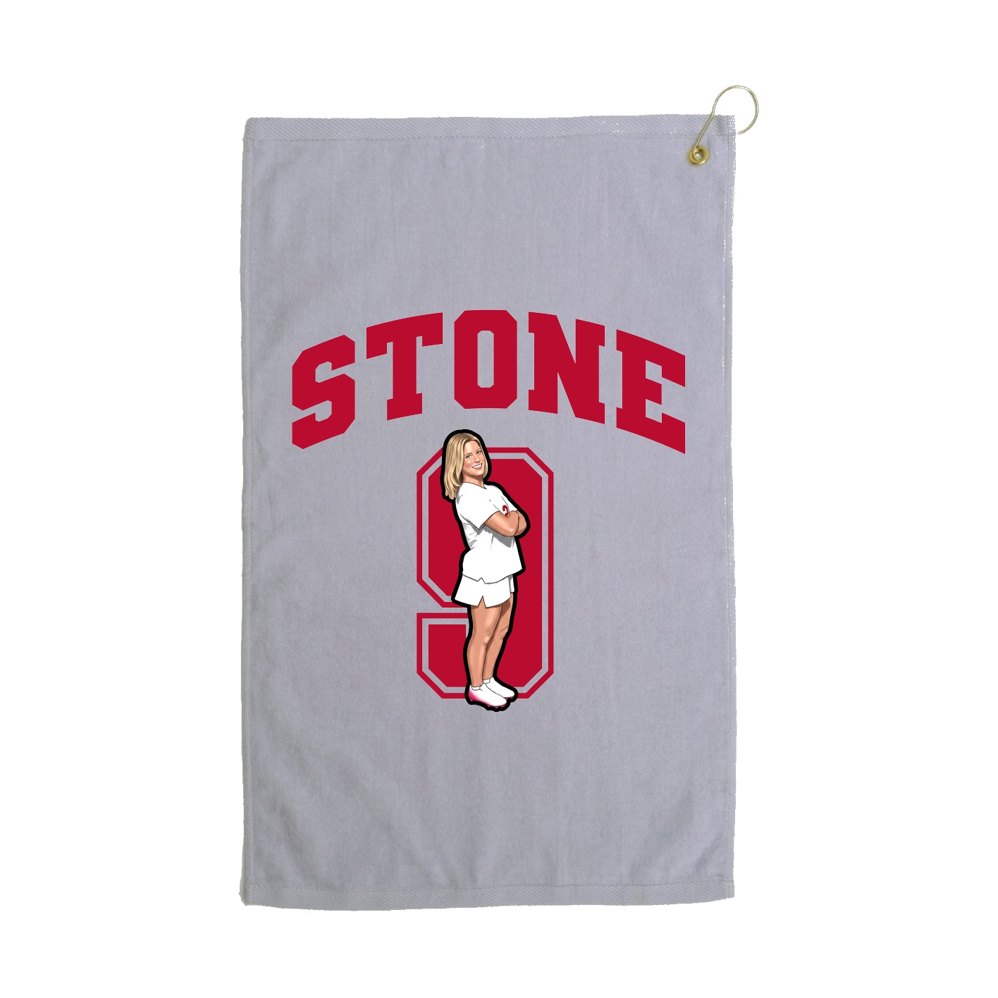 Golf Towel — Number in Grey