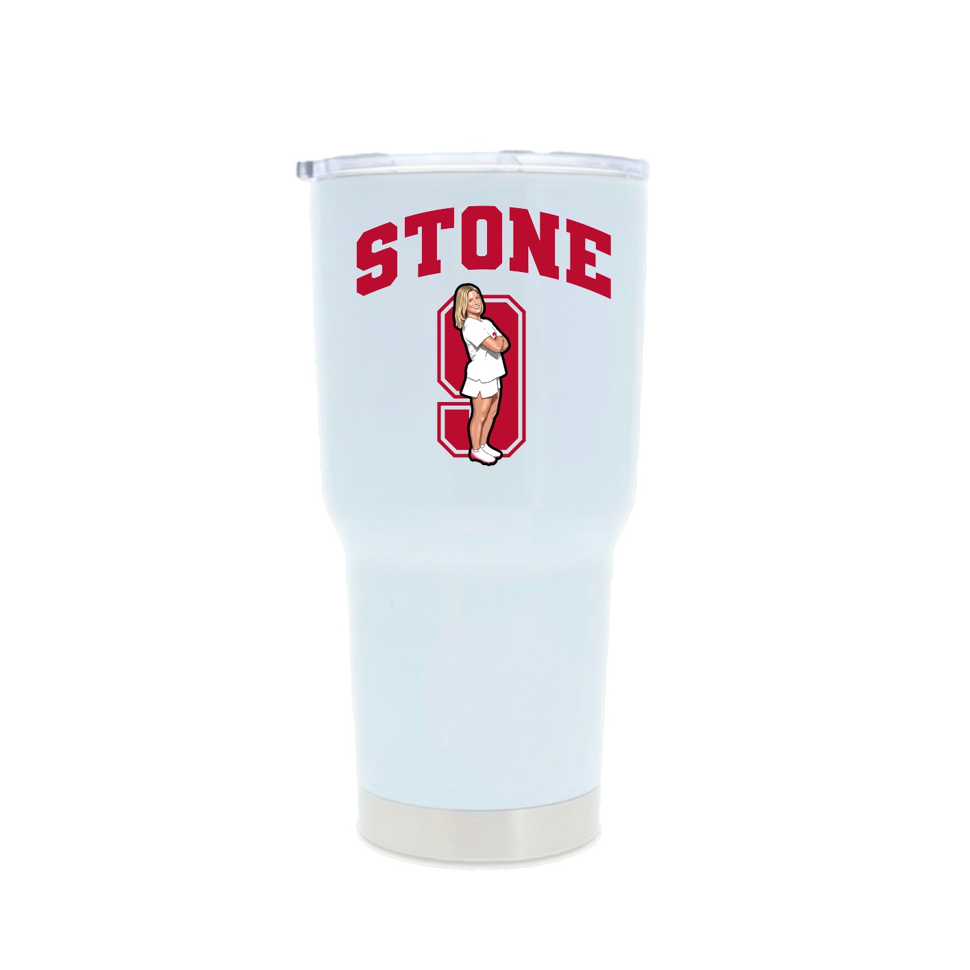30oz Stainless Steel Tumbler — Number in White