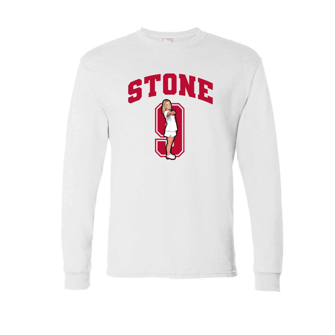 Long Sleeve Tee — Number in White