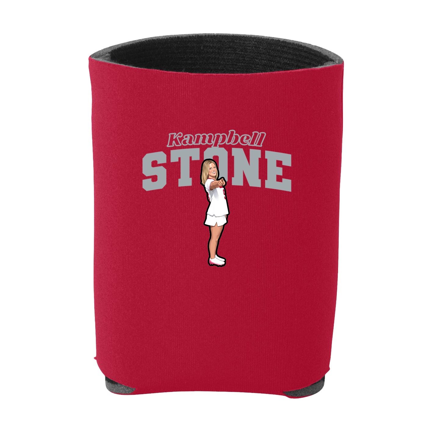 Can Holder — Name Arch in Red