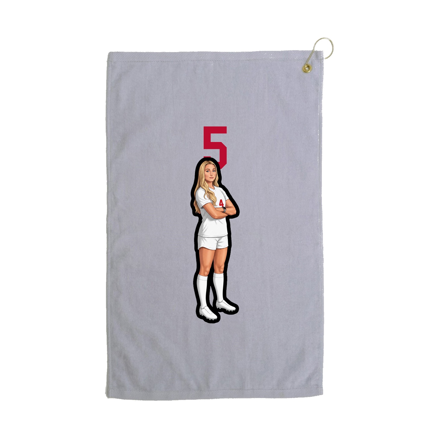Golf Towel — Number Top in Grey