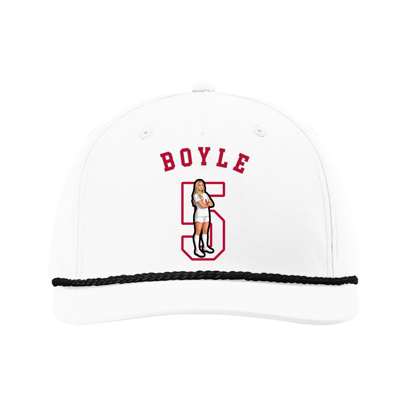 Five-Panel Classic Rope Cap — Shirsey Arch in White