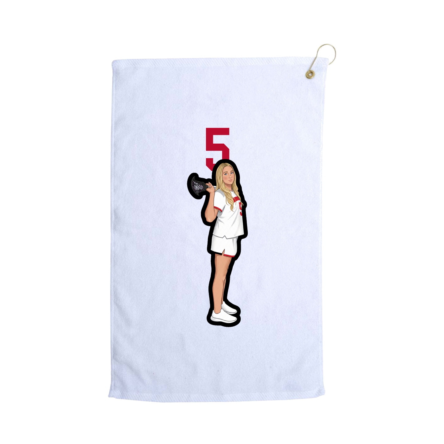 Golf Towel — Number Top in White