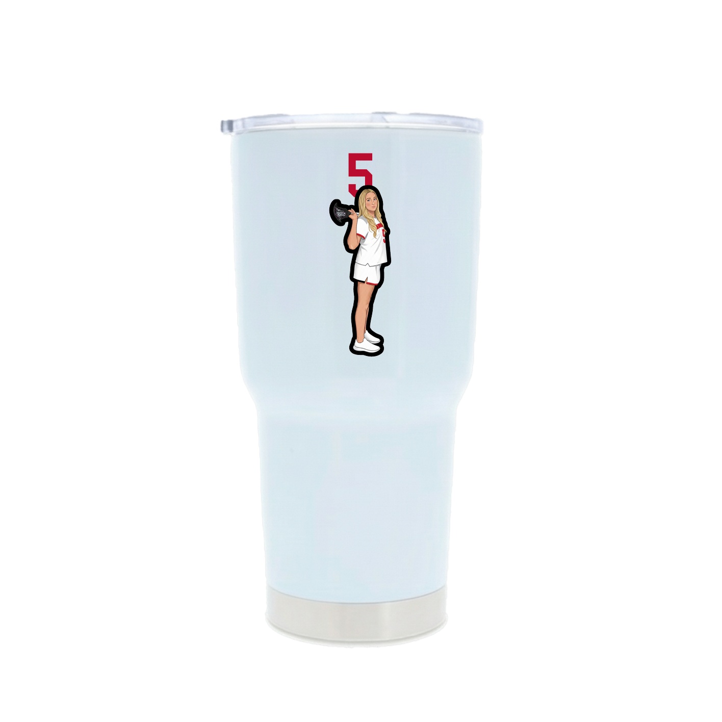 30oz Stainless Steel Tumbler — Number Top in White
