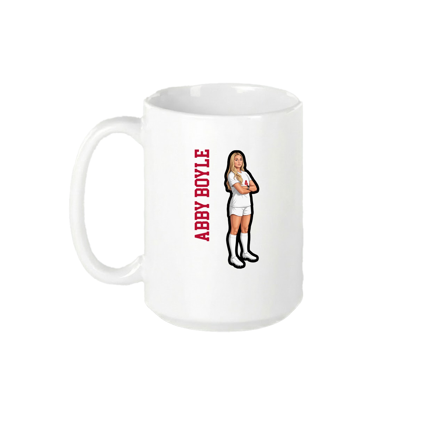 15oz Coffee Mug — Name Vertical in White