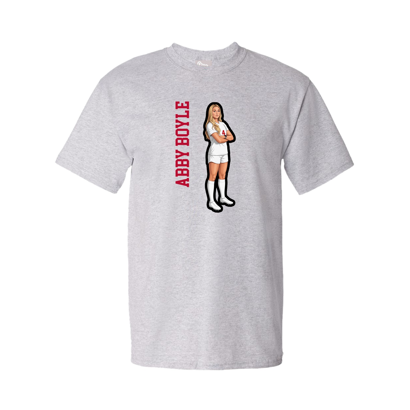 Tee — Name Vertical in Grey