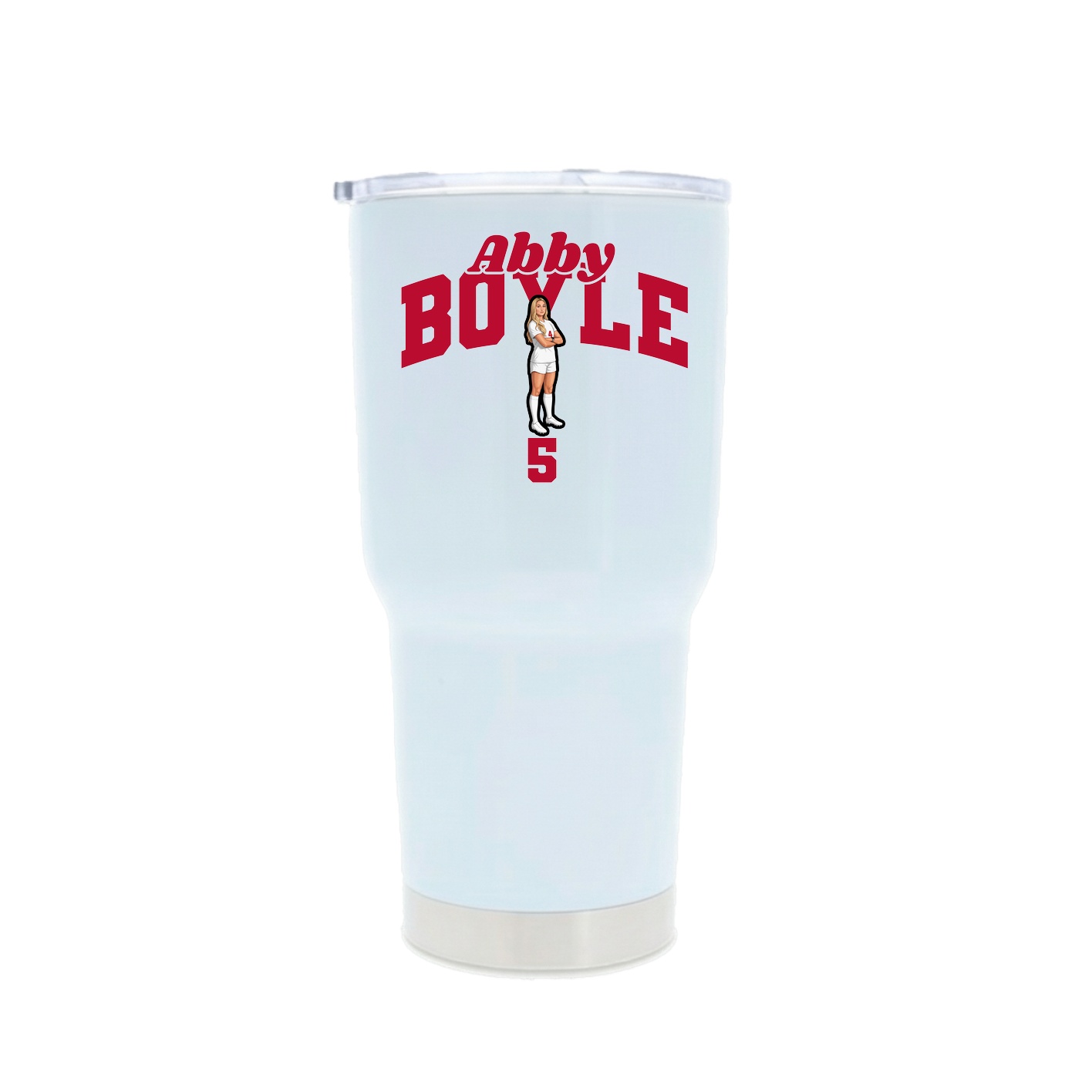 30oz Stainless Steel Tumbler — Signature Arch in White
