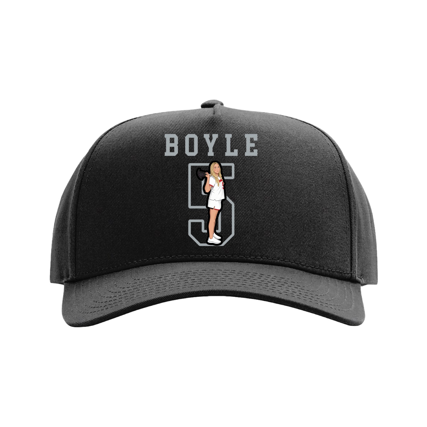 Full Fabric Five-Panel Champ Cap — Shirsey in Black