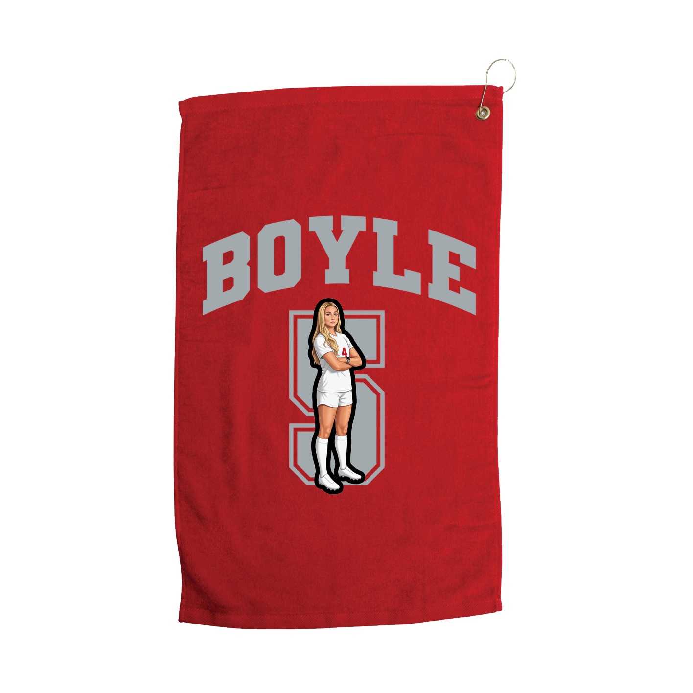 Golf Towel — Number in Red