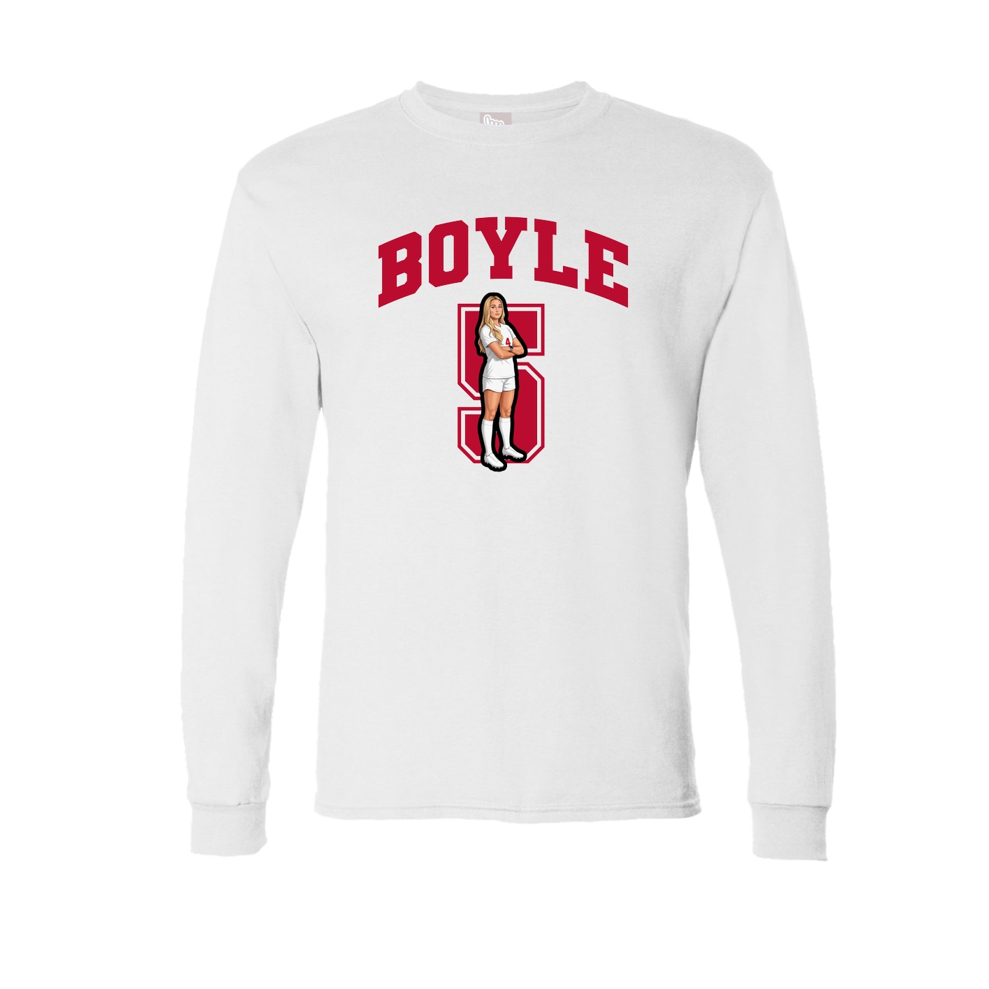 Long Sleeve Tee — Number in White