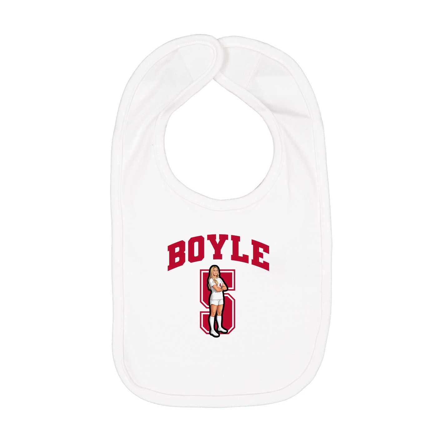 Infant Bib — Number in White