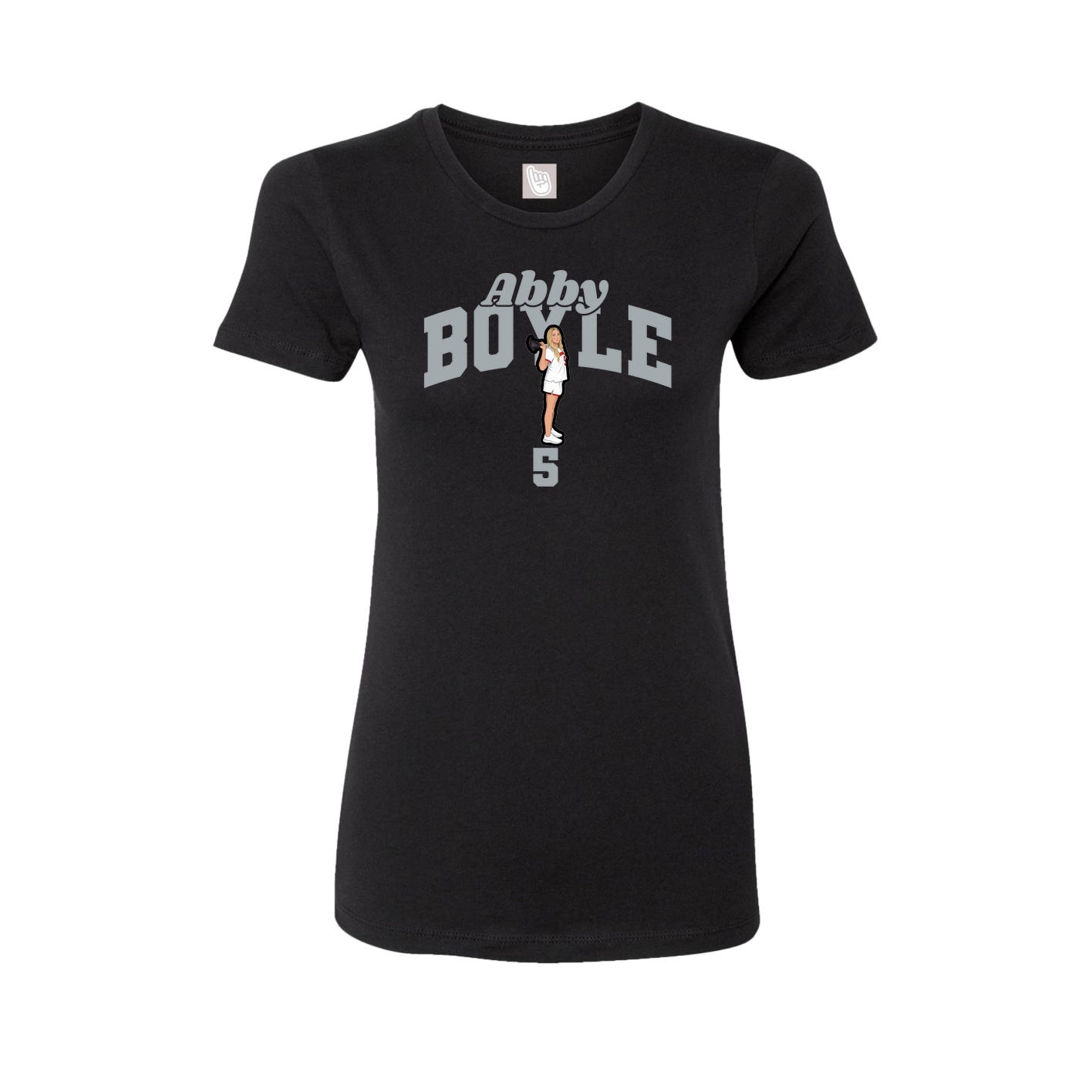 Fitted Women's Tee — Signature Arch in Black