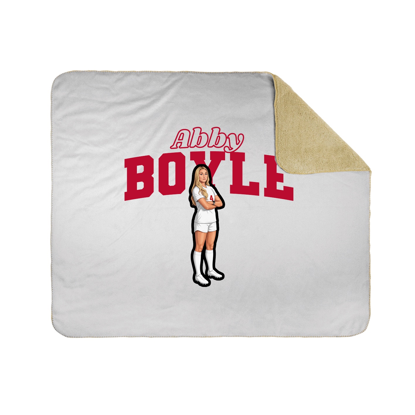Throw Blanket — Name Arch in White