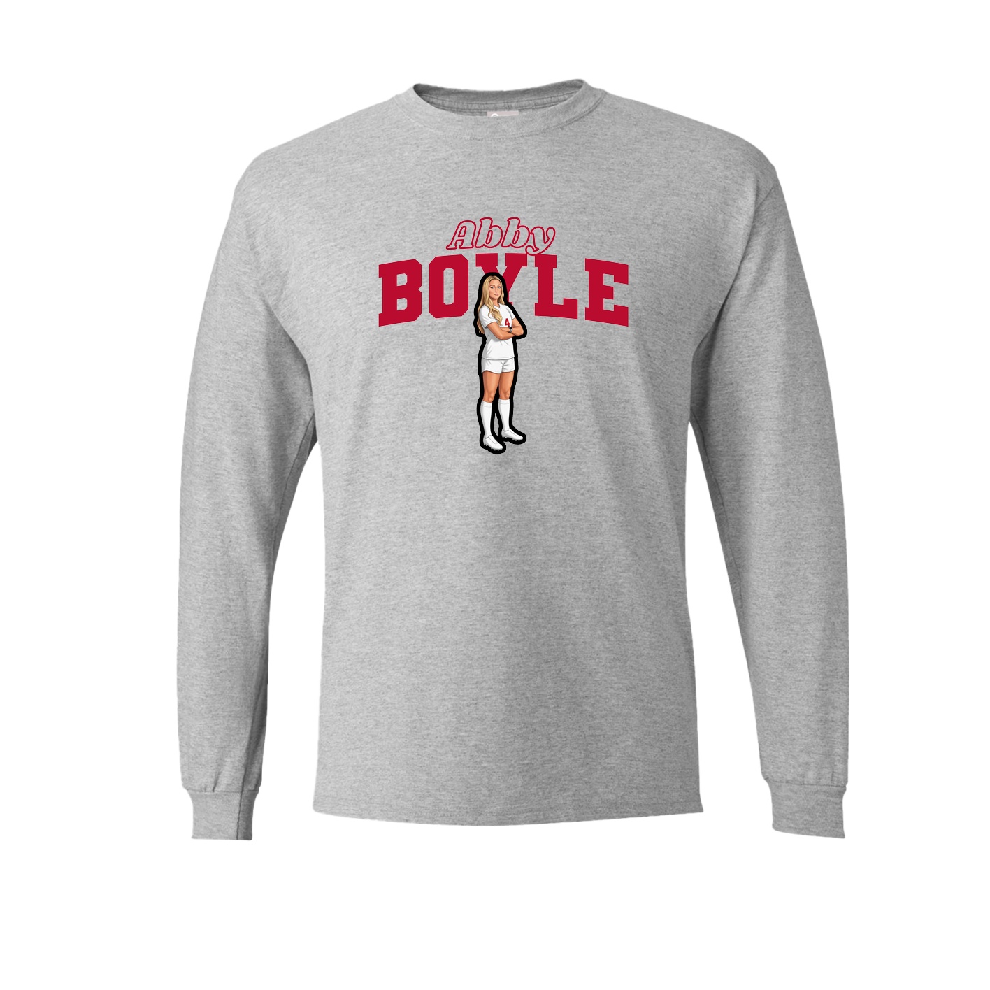 Long Sleeve Tee — Name Arch in Grey