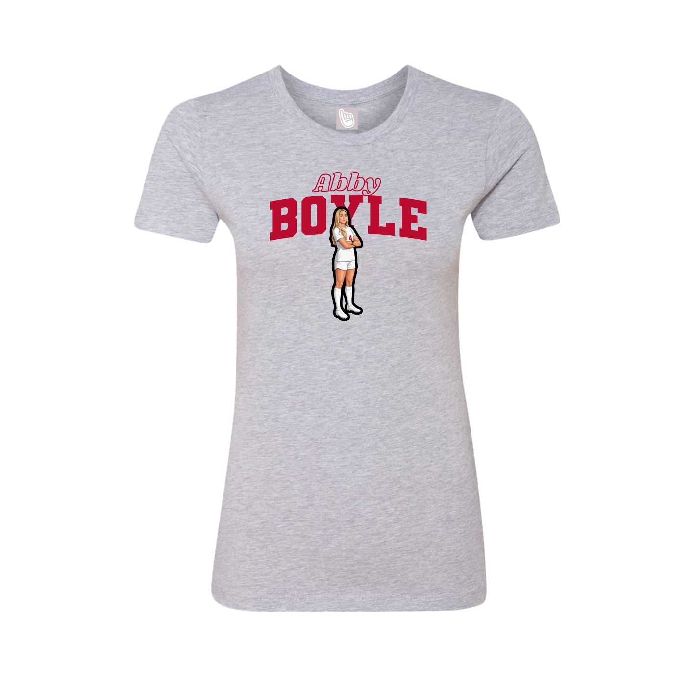Fitted Women's Tee — Name Arch in Grey