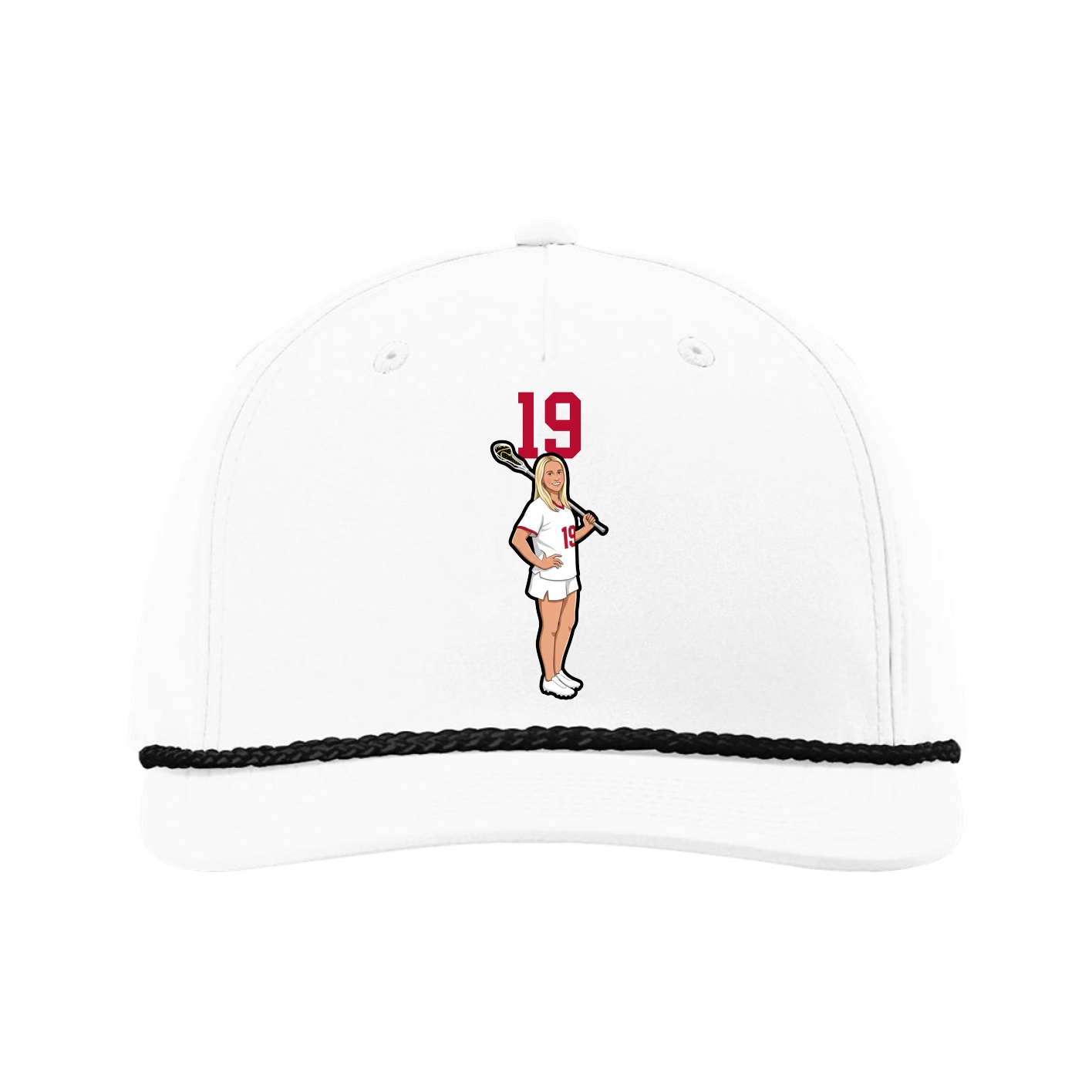Five-Panel Classic Rope Cap — Number Top in White