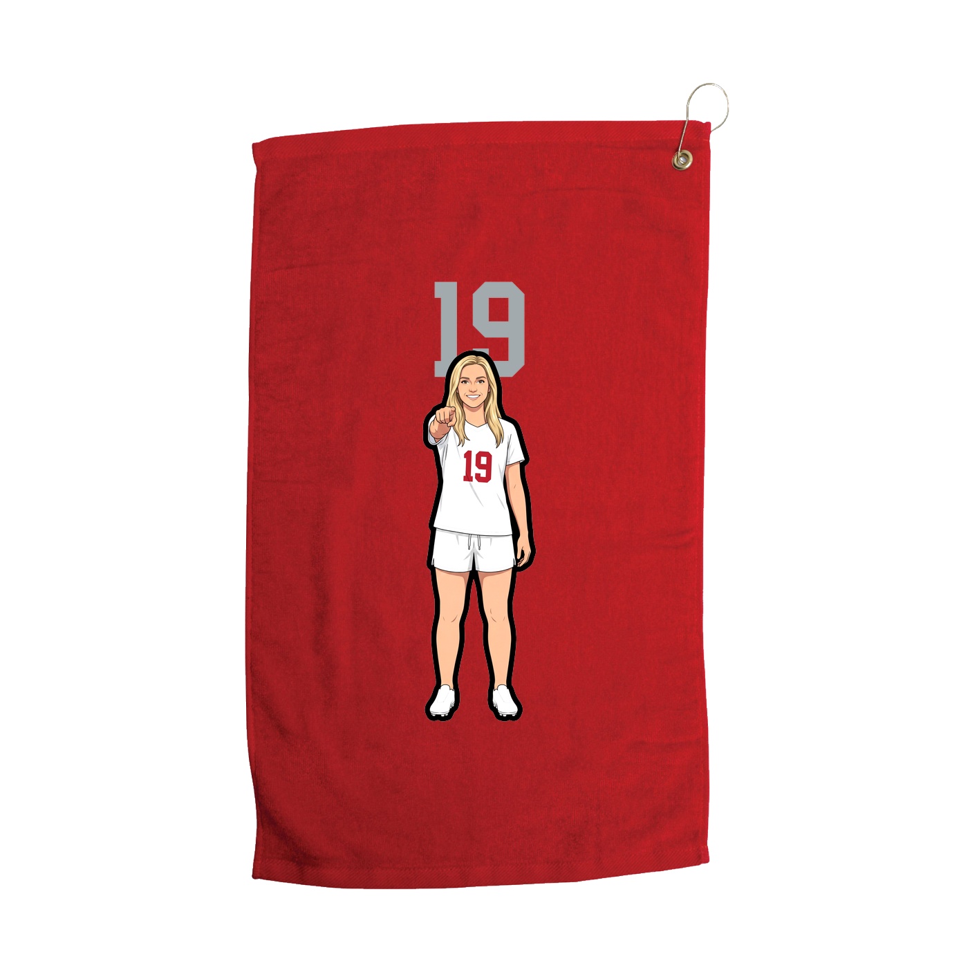 Golf Towel — Number Top in Red