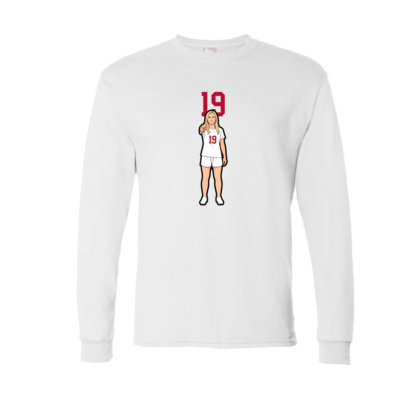 Long Sleeve Tee — Number Top in White