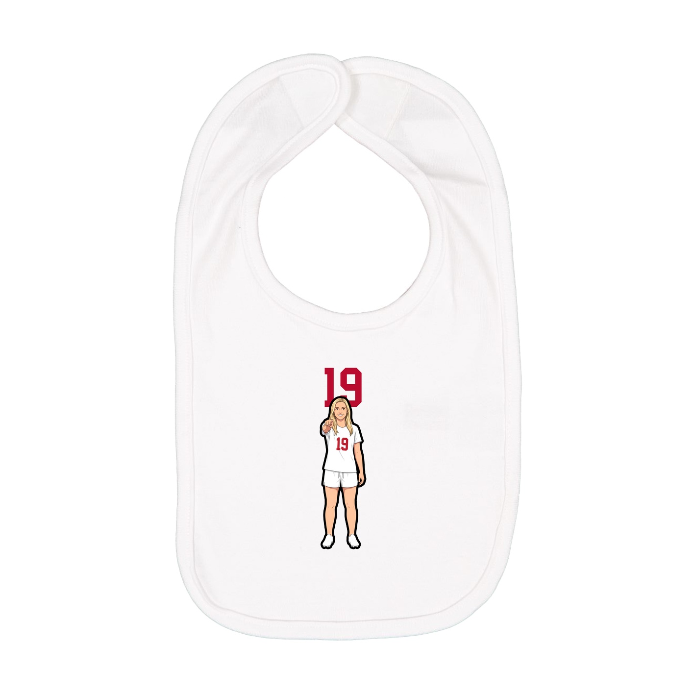 Infant Bib — Number Top in White