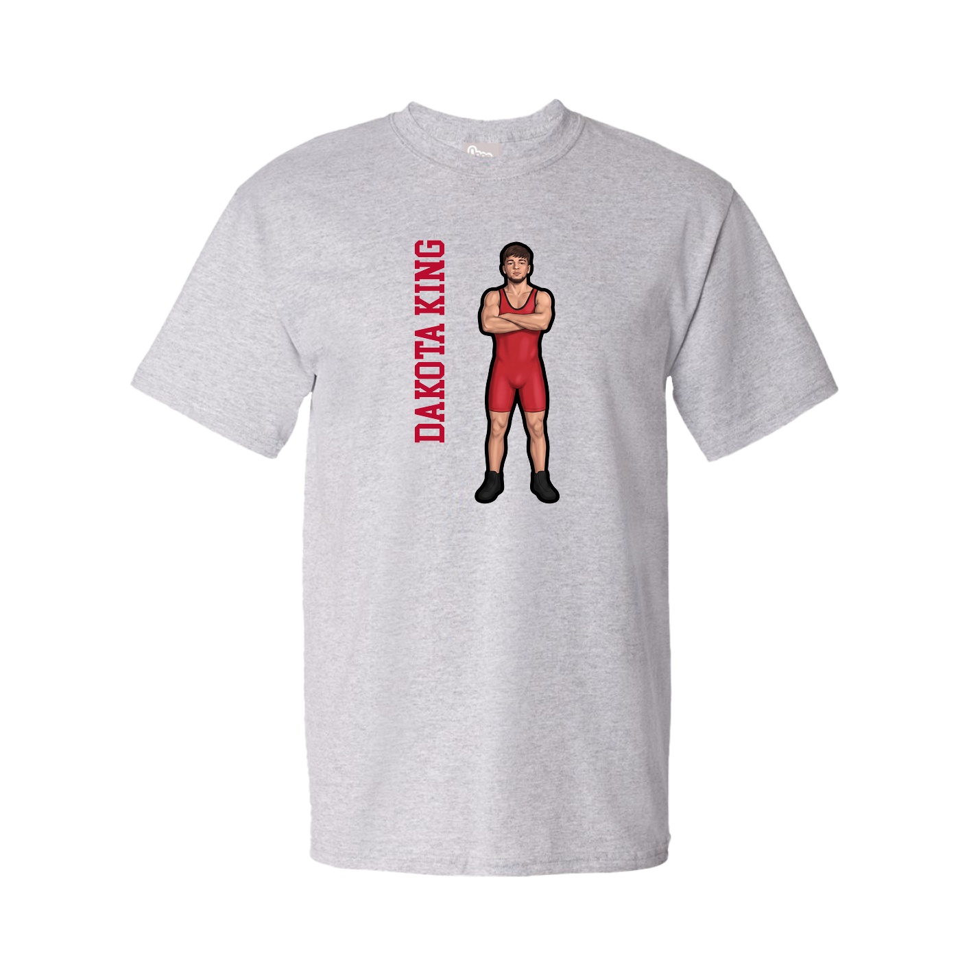 Tee — Name Vertical in Grey