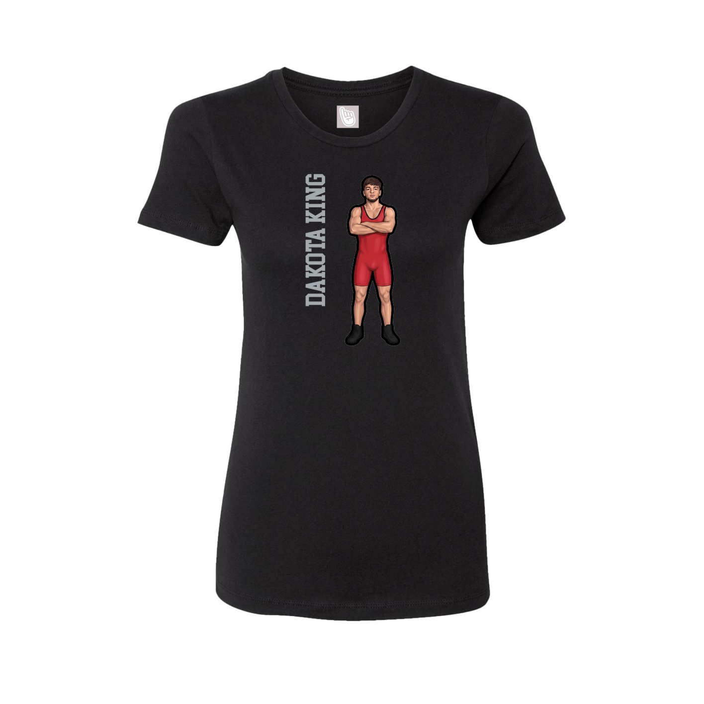 Womens Tee — Name Vertical in Black