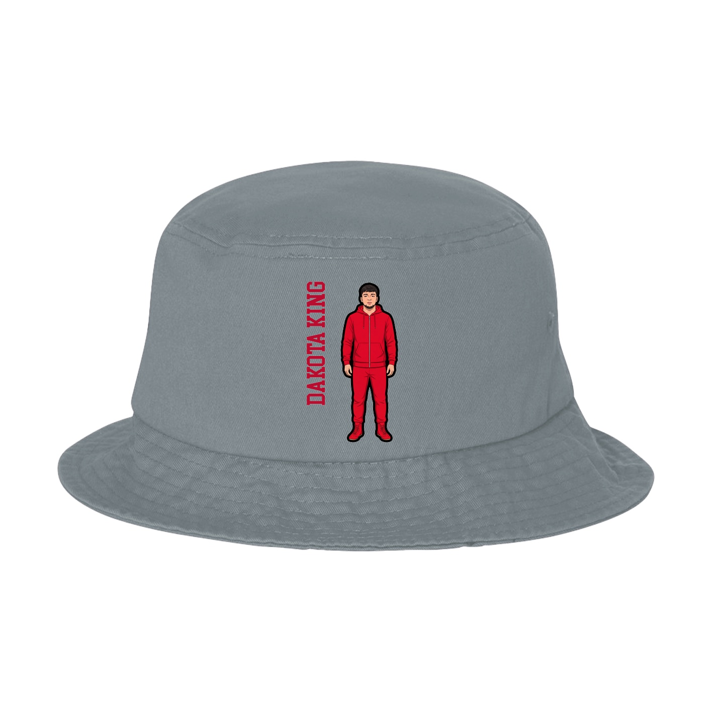 Bucket Cap — Name Vertical in Grey