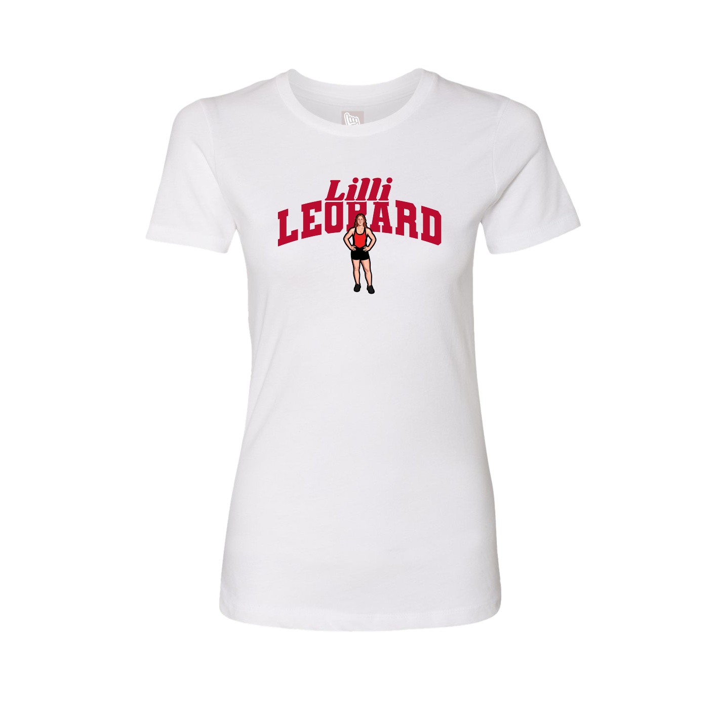 Fitted Women's Tee — Signature Arch in White