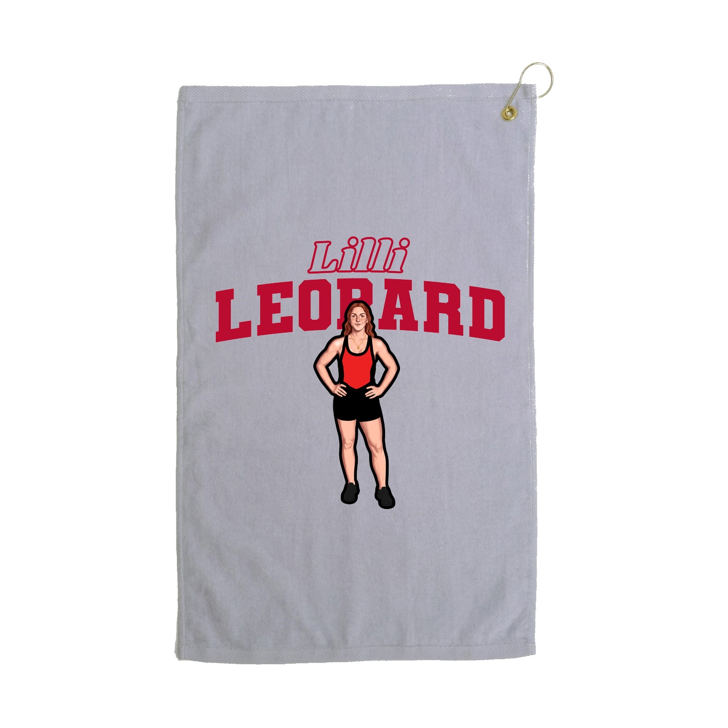 Golf Towel — Name Arch in Grey