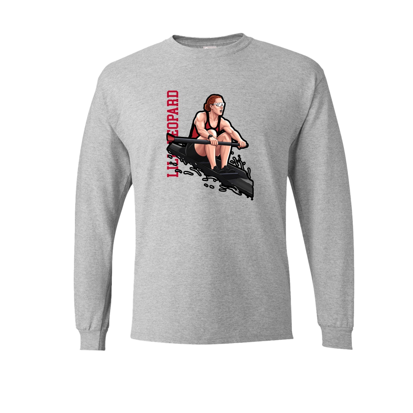 Long Sleeve Tee — Name Vertical in Grey