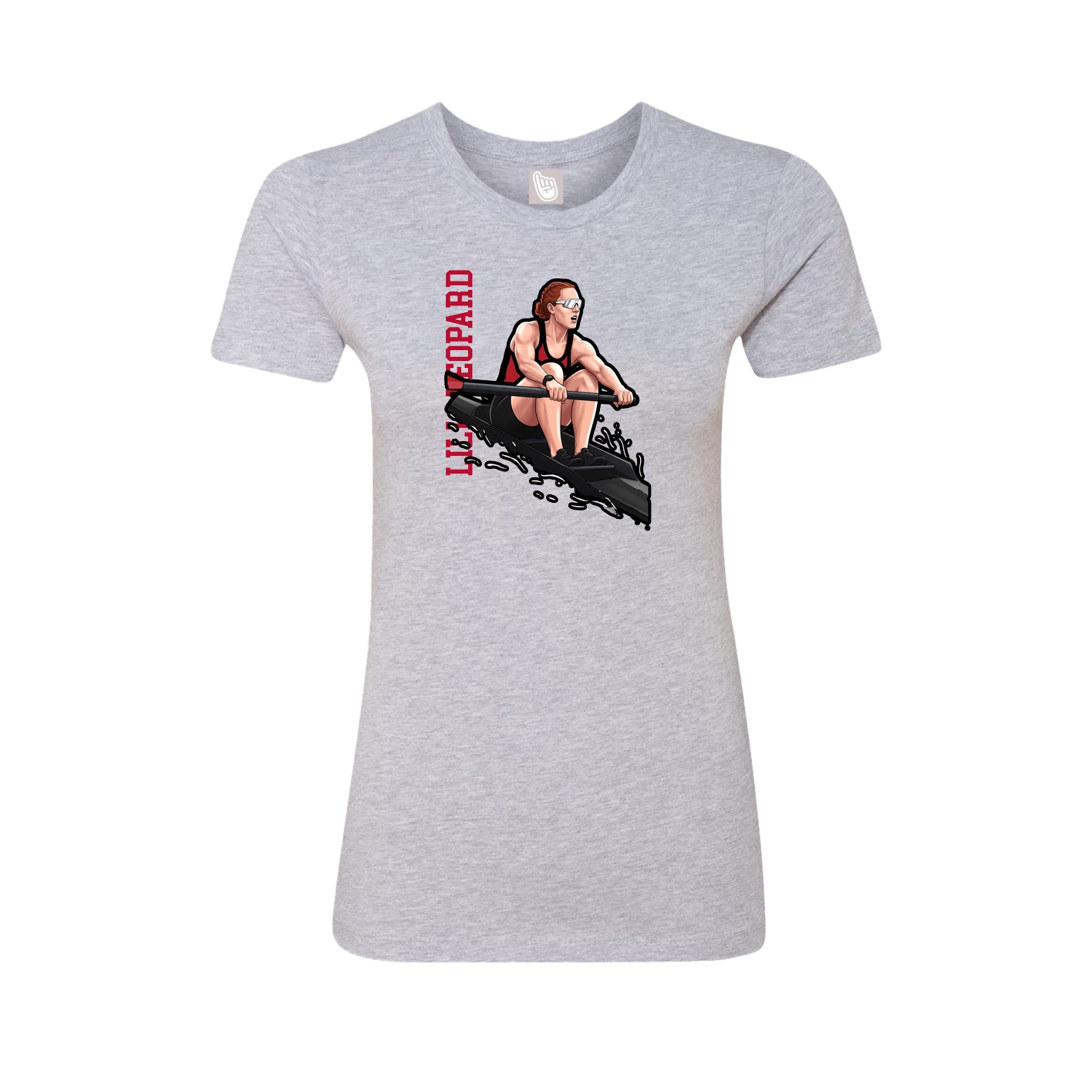 Fitted Women's Tee — Name Vertical in Grey