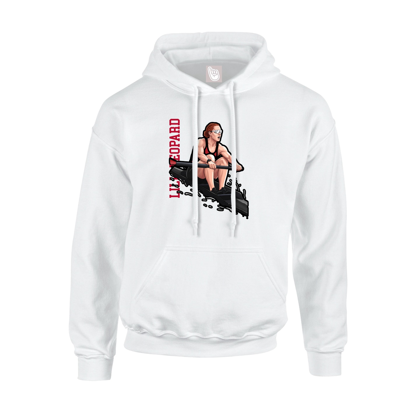 Hoodie — Name Vertical in White