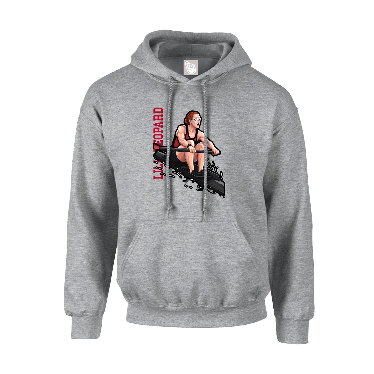 Youth Hoodie — Name Vertical in Grey