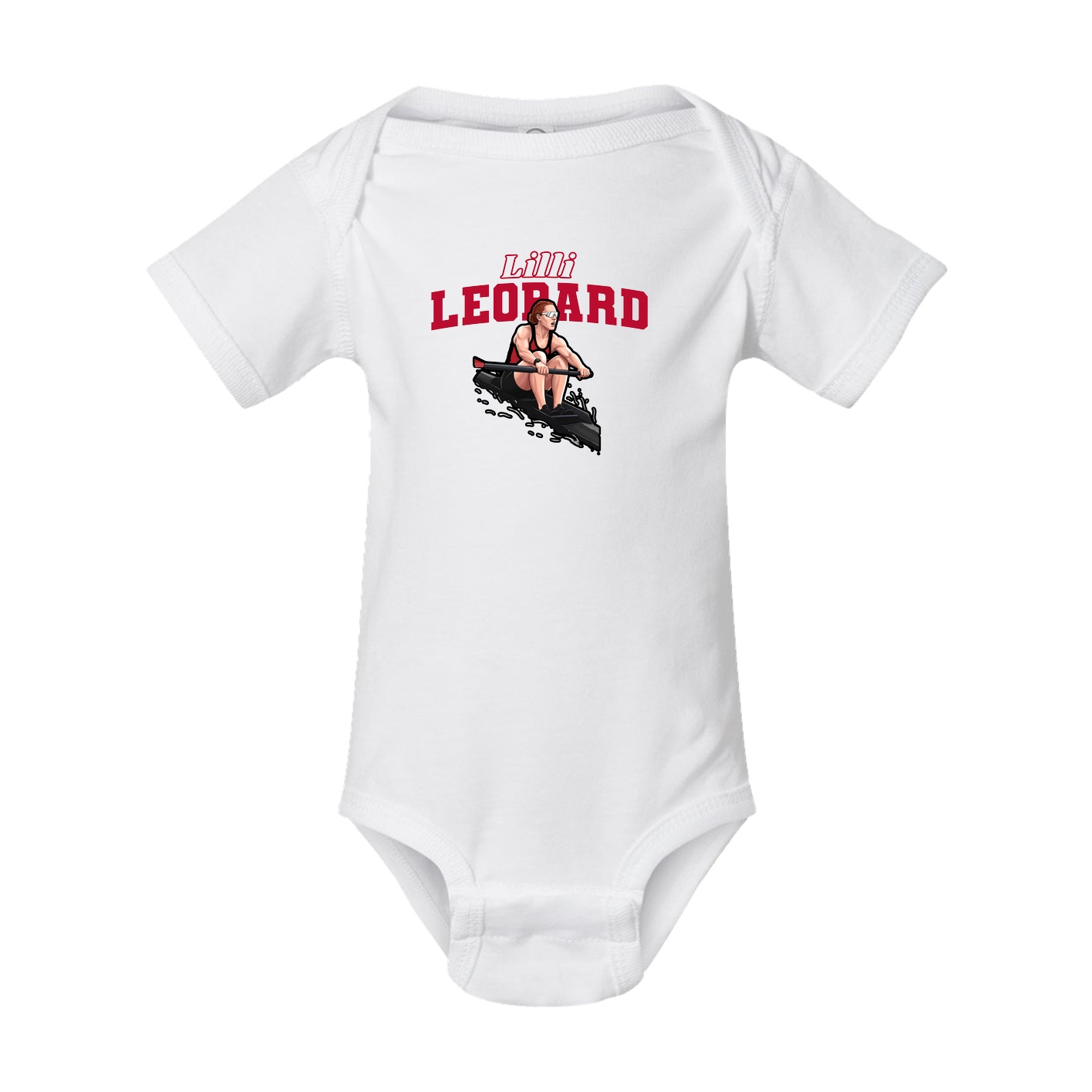 Baby Onesie — Name Arch in White