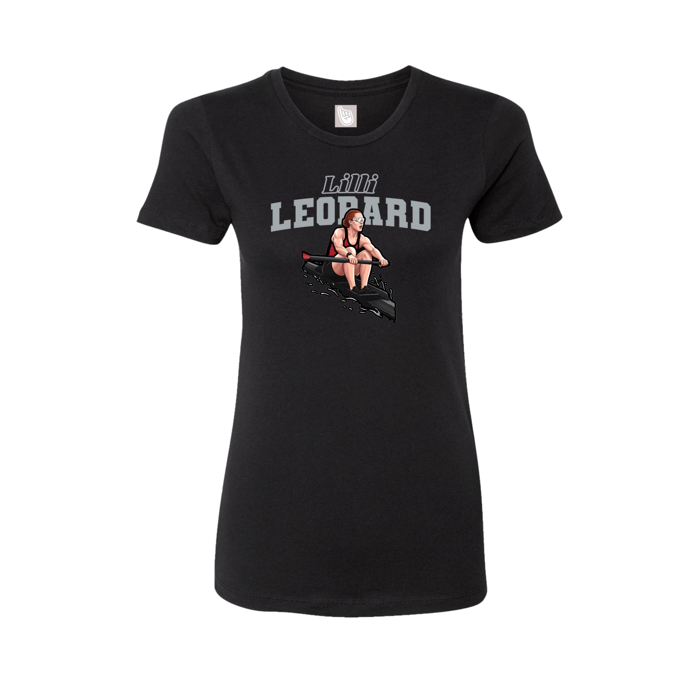 Fitted Women's Tee — Name Arch in Black