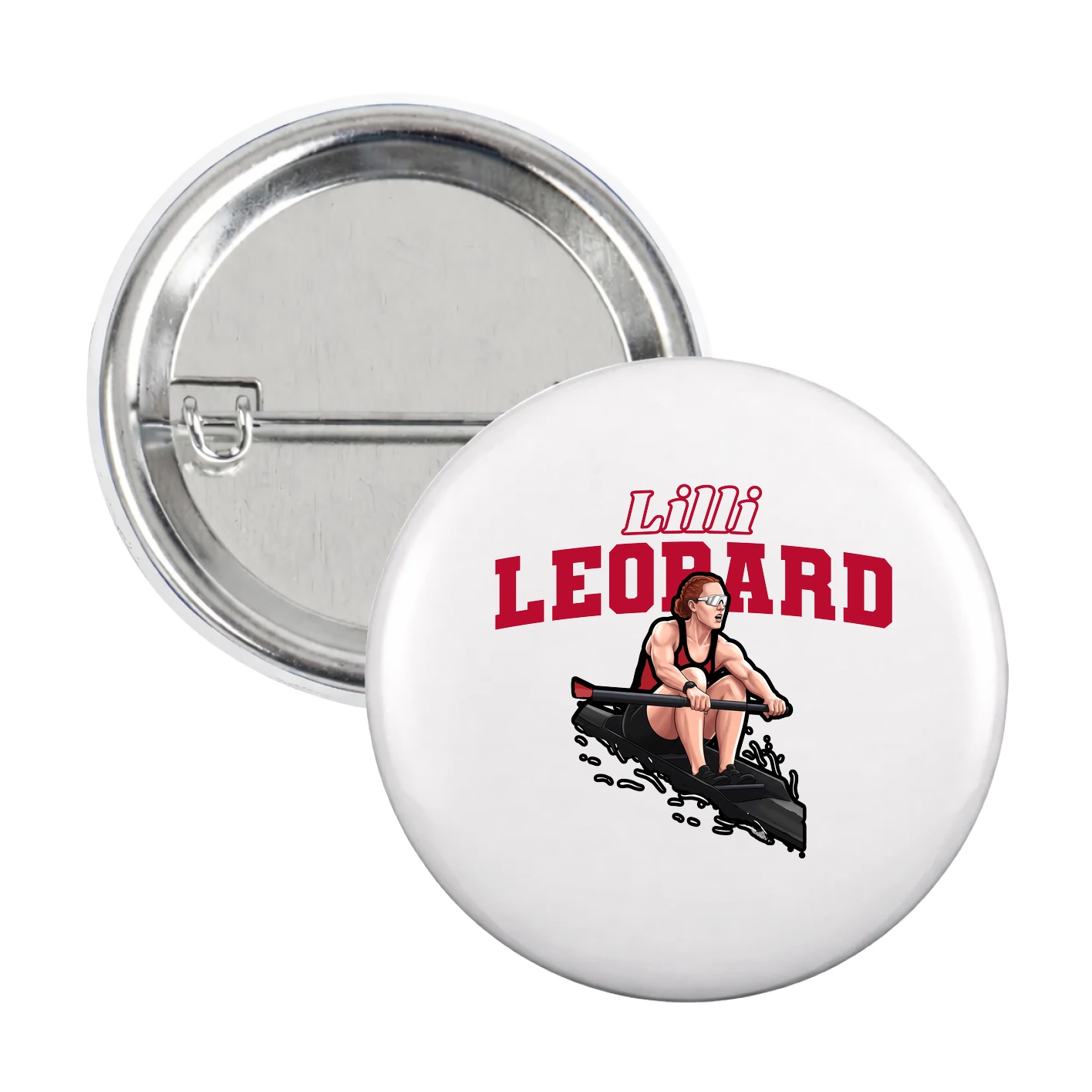 Game Day Button — Name Arch in White