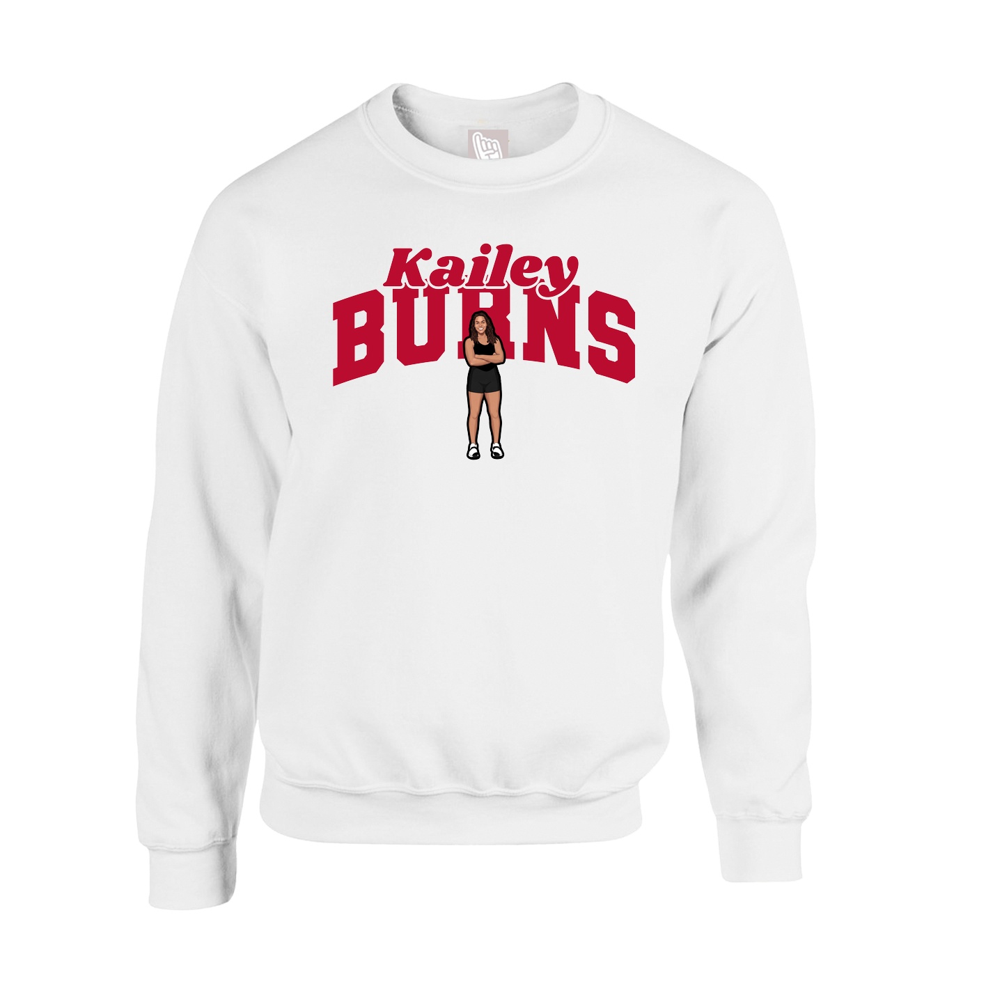 Fleece Crew — Signature Arch in White