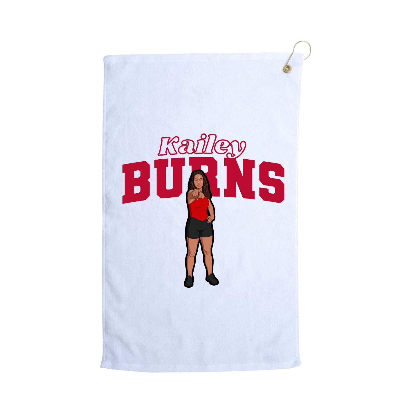 Golf Towel — Name Arch in White